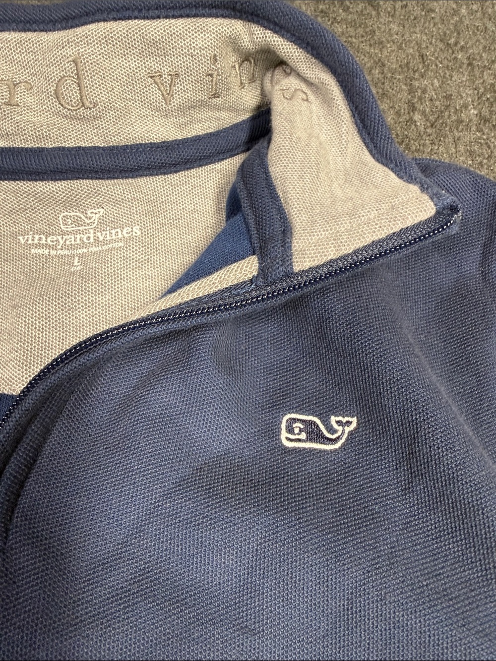 Vineyard Vines Boys Heather Blue Quarter-Zip Pullover - Picture 4 of 9